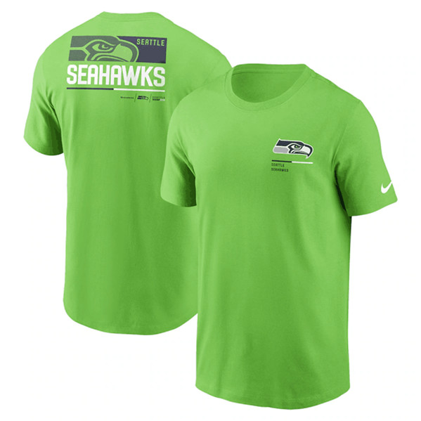 Men's Seattle Seahawks Green Team Incline T-Shirt - Click Image to Close